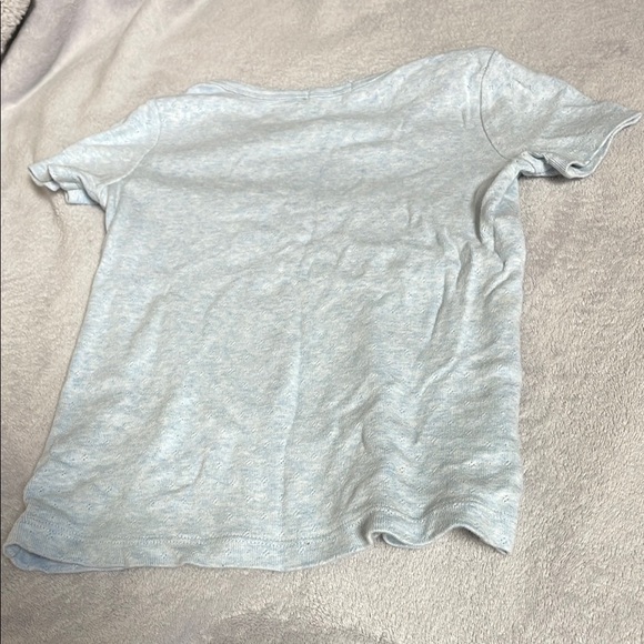 J. Crew Crewcuts Light Blue Eyelet Short Sleeve T-Shirt Size 6-7 - Picture 6 of 6